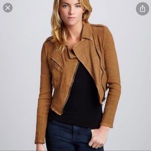 Free People Linen Moto Jacket